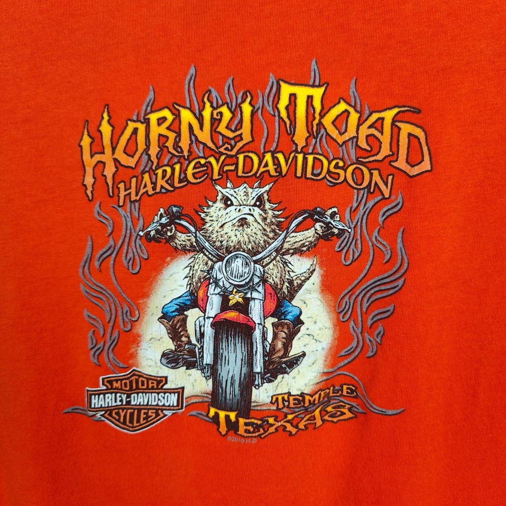 Harley Davidson Graphic T Shirt Womens Medium Motorcycle Horny Toad‎ Biker Red